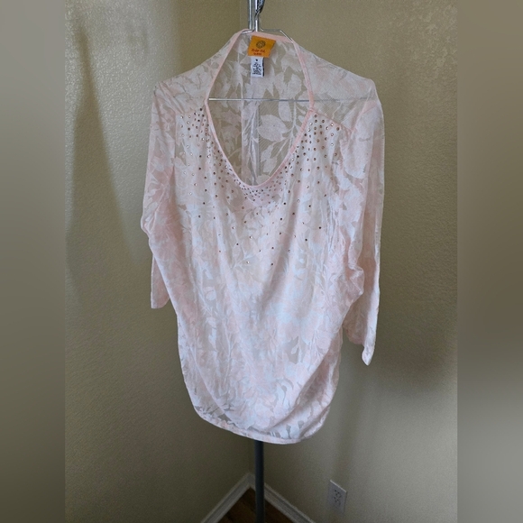 Ruby Rd Beaded Pullover Blouse Short Sleeve - Picture 1 of 3